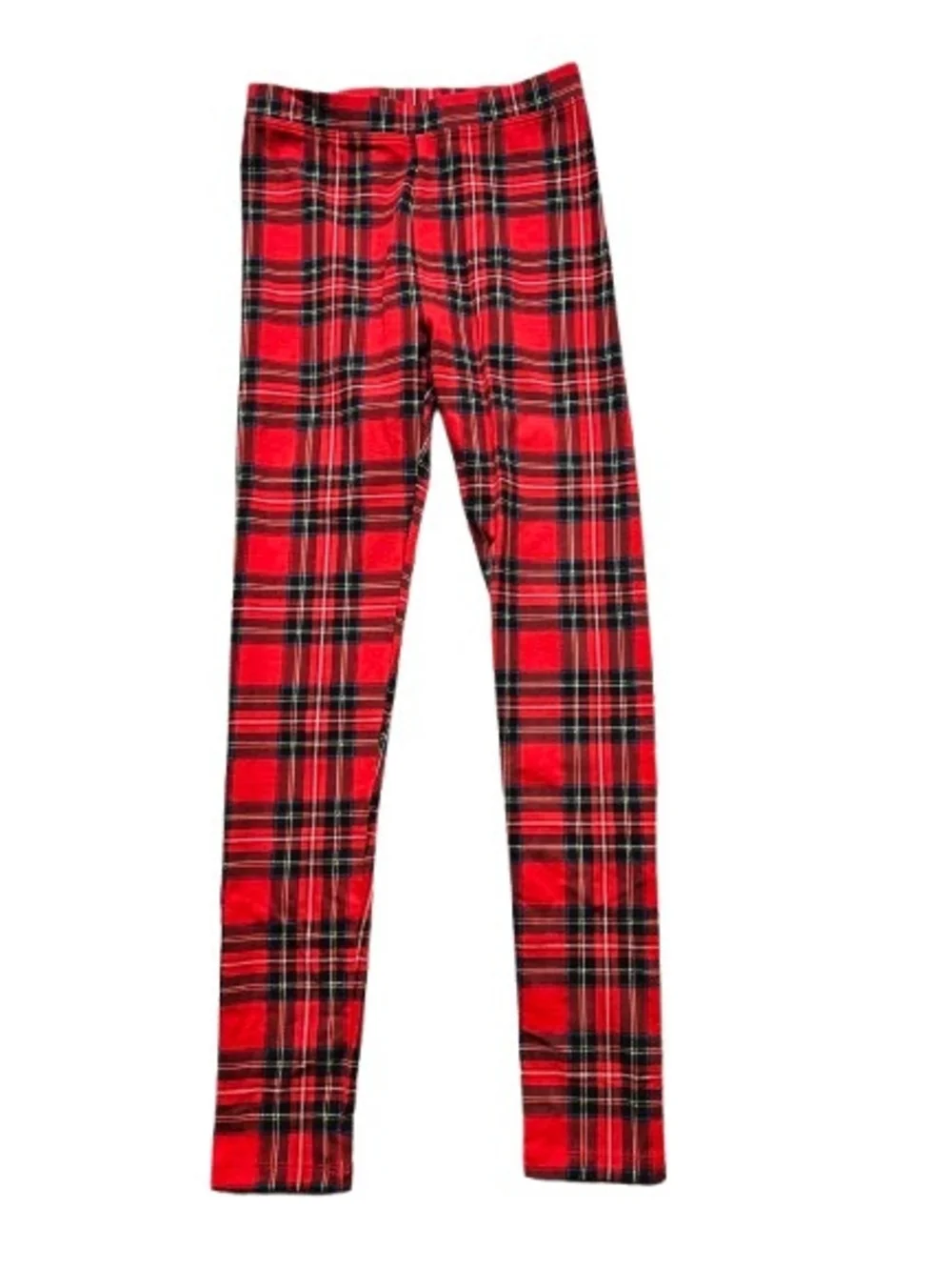 Crewcuts Girls Tartan Plaid Ankle Length Leggings, 10, Red
